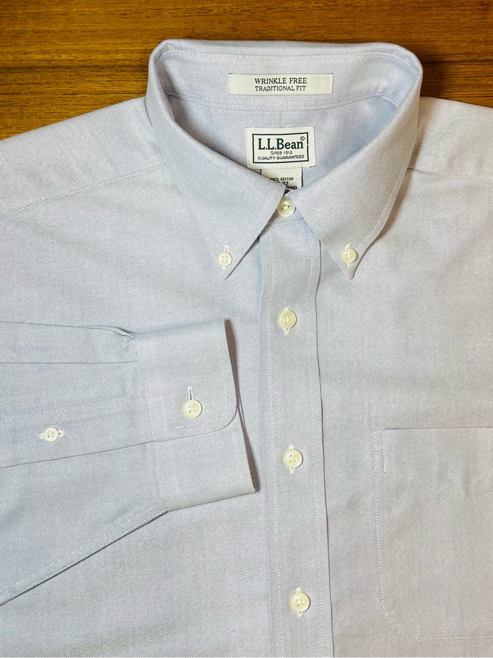 L.L. Bean Men’s Light Blue Button-Down Oxford Shirt